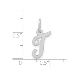 10k White Gold Small Script Initial T Charm 10YC659T