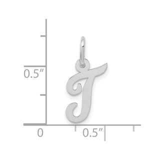 10k White Gold Small Script Initial T Charm 10YC659T