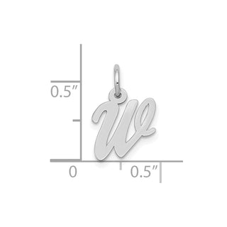 10k White Gold Small Script Initial W Charm 10YC659W