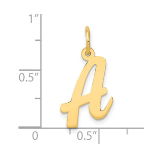 10K Yellow Gold Medium Script Letter A Initial Charm