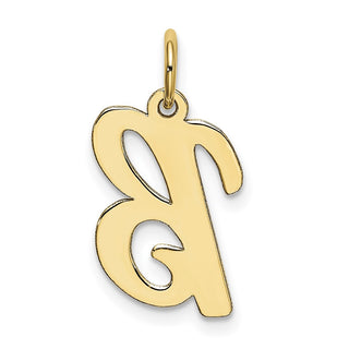 10K Yellow Gold Medium Script Letter B Initial Charm