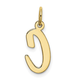 10K Yellow Gold Medium Script Letter C Initial Charm