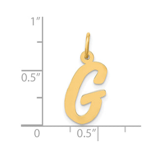 10K Yellow Gold Medium Script Letter G Initial Charm