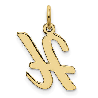10K Yellow Gold Medium Script Letter H Initial Charm
