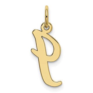 10K Yellow Gold Medium Script Letter I Initial Charm