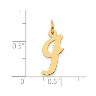 10K Yellow Gold Medium Script Letter I Initial Charm
