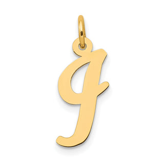 10K Yellow Gold Medium Script Letter I Initial Charm