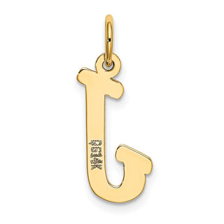 10K Yellow Gold Medium Script Letter J Initial Charm