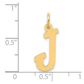 10K Yellow Gold Medium Script Letter J Initial Charm