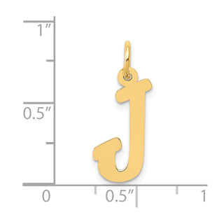 10K Yellow Gold Medium Script Letter J Initial Charm