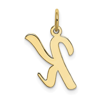 10K Yellow Gold Medium Script Letter K Initial Charm