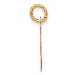 10K Yellow Gold Medium Script Letter N Initial Charm