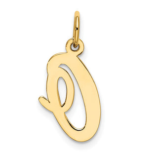 10K Yellow Gold Medium Script Letter O Initial Charm