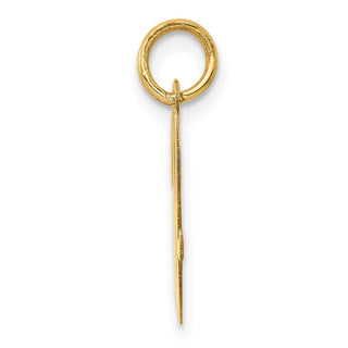 10K Yellow Gold Medium Script Letter V Initial Charm