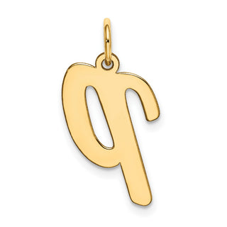 10K Yellow Gold Large Script Letter P Initial Charm