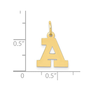 10K Yellow Gold Small Block Initial A Charm