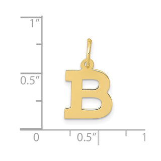 10K Yellow Gold Small Block Initial B Charm