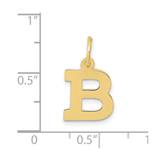 10K Yellow Gold Small Block Initial B Charm