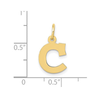 10K Yellow Gold Small Block Initial C Charm