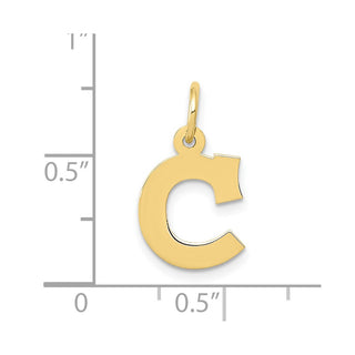 10K Yellow Gold Small Block Initial C Charm