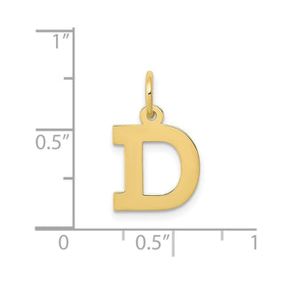 10K Yellow Gold Small Block Initial D Charm