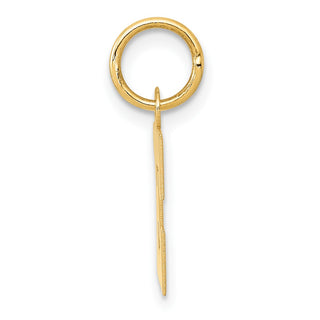 10K Yellow Gold Small Block Initial E Charm