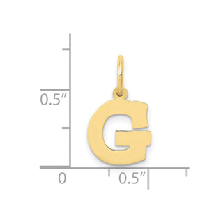 10K Yellow Gold Small Block Initial G Charm
