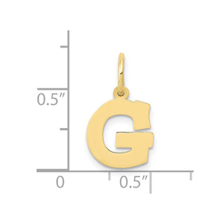 10K Yellow Gold Small Block Initial G Charm