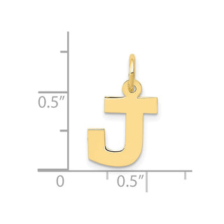 10K Yellow Gold Small Block Initial J Charm
