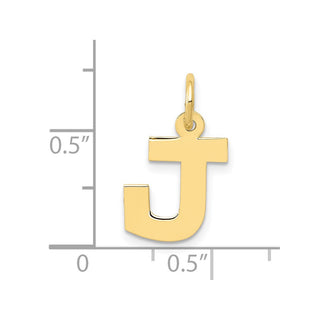 10K Yellow Gold Small Block Initial J Charm