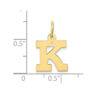 10K Yellow Gold Small Block Initial K Charm