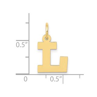 10K Yellow Gold Small Block Initial L Charm