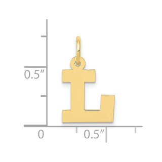 10K Yellow Gold Small Block Initial L Charm