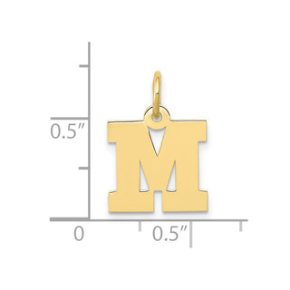 10K Yellow Gold Small Block Initial M Charm