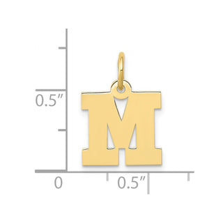 10K Yellow Gold Small Block Initial M Charm