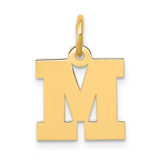 10K Yellow Gold Small Block Initial M Charm