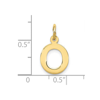 10K Yellow Gold Small Block Initial O Charm