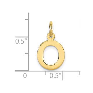 10K Yellow Gold Small Block Initial O Charm