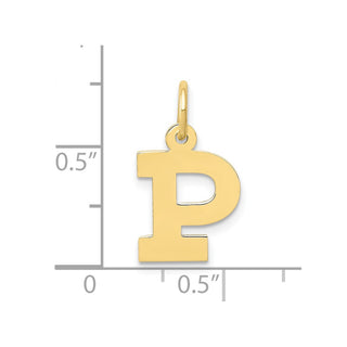 10K Yellow Gold Small Block Initial P Charm