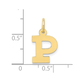 10K Yellow Gold Small Block Initial P Charm