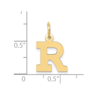 10K Yellow Gold Small Block Initial R Charm
