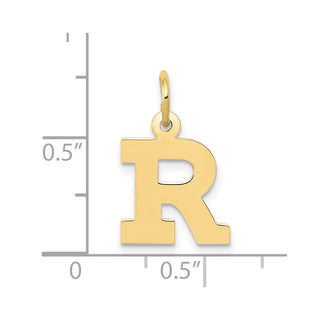 10K Yellow Gold Small Block Initial R Charm