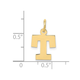 10K Yellow Gold Small Block Initial T Charm