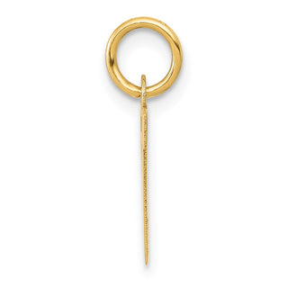 10K Yellow Gold Small Block Initial W Charm