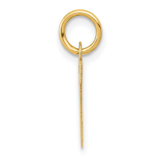 10K Yellow Gold Small Block Initial W Charm