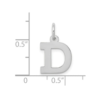 10k White Gold Small Block Initial D Charm