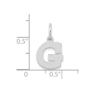 10k White Gold Small Block Initial G Charm