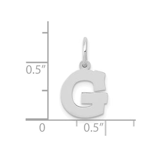 10k White Gold Small Block Initial G Charm