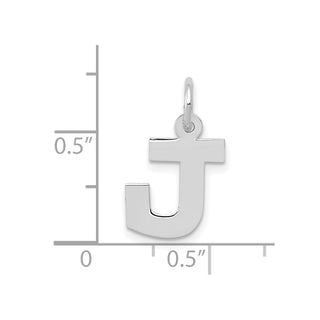 10k White Gold Small Block Initial J Charm