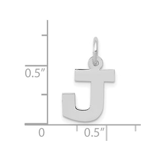 10k White Gold Small Block Initial J Charm